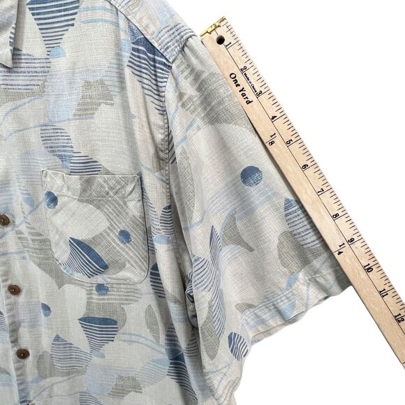 Tommy Bahama Shirt Mens Large Blue Silk Floral Camp Button Up Casual Hawaiian - Picture 7 of 13